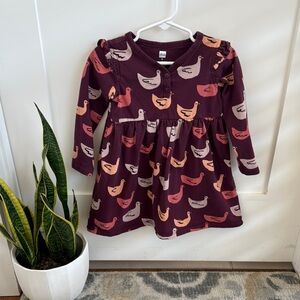 2T Tea Collection Kids Burgundy Dress with Duck Print